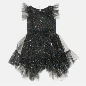 Zoe Ltd black sparkle tulle ruffled 6 6X